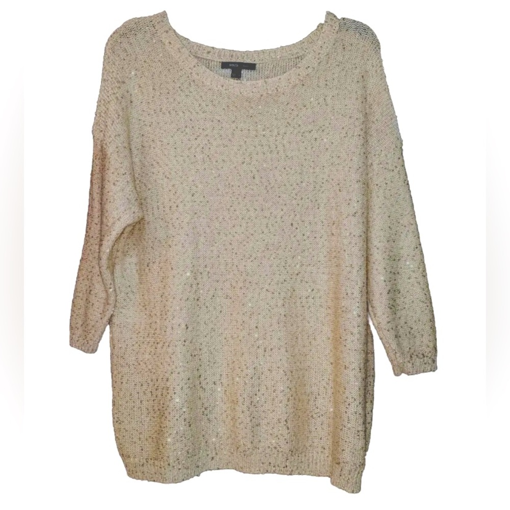 MNG Suit Oversized Sweater w/Sequin Sparkle Med